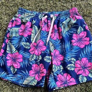 Chubbies Tropical Pink and Blue Swim Trunks